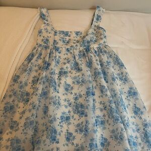 Blue Floral Mini Dress